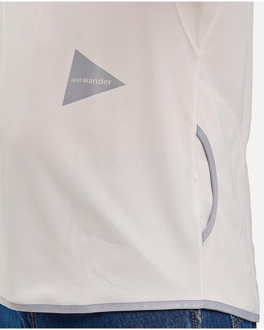 And Wander White Crewneck Long Sleeves T-Shirt for men