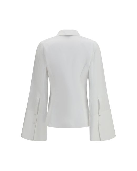 Gabriela Hearst White Jataya Fitted Cotton Shirt