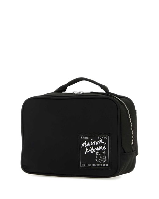 Maison Kitsuné Black Nylon Belt Bag for men