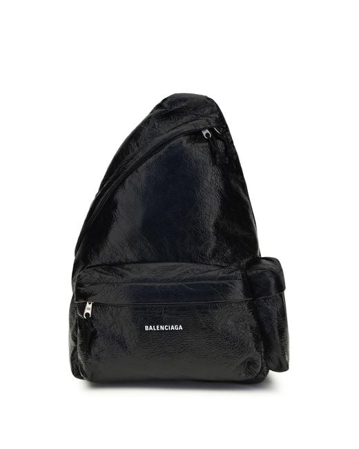 Balenciaga Explorer Asymmetric Backpack in Black for Men | Lyst UK