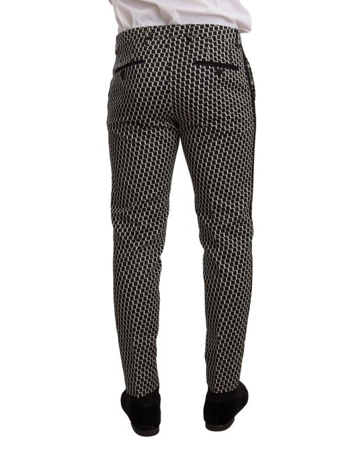 Dolce & Gabbana Black Elegant Martini Check Three-Piece Suit for men