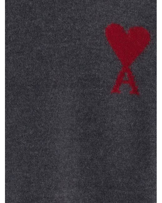 AMI Gray Wool Sweater Virgin for men