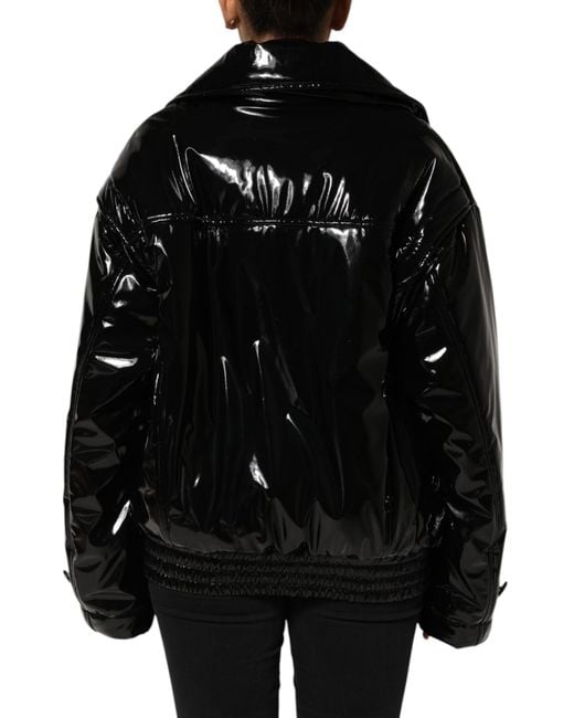Dolce & Gabbana Black Polyester Button Down Blouson Jacket