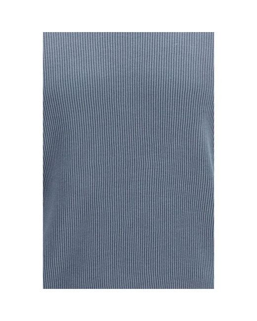 Brunello Cucinelli Blue Cotton Polo Shirt for men