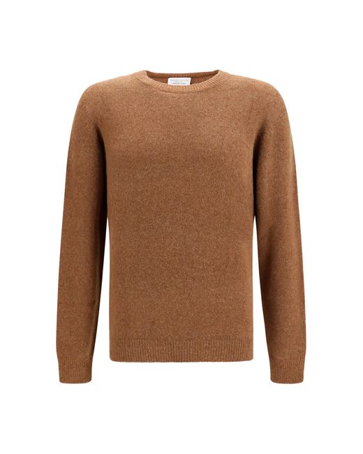 Roberto Collina Brown Wool And Camel Sweater for men