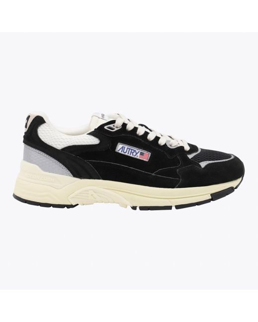 Autry Black Leather Hyperway Sneakers for men