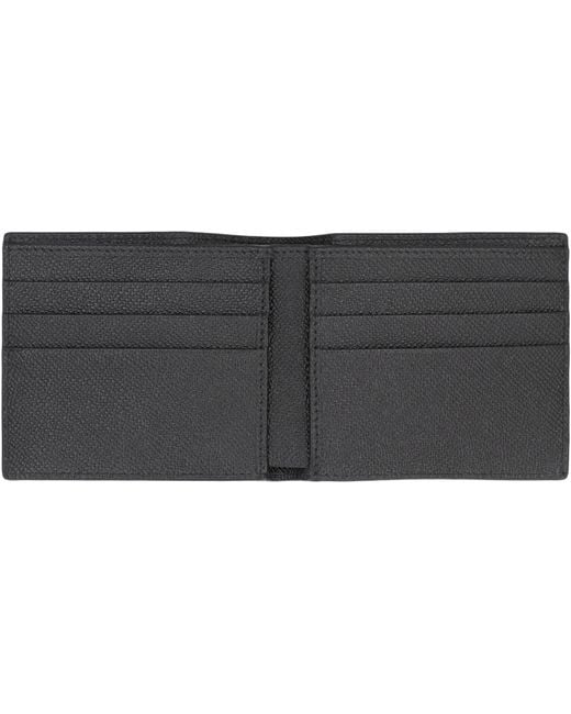 Dolce & Gabbana Black Wallet Flap-Over Calfskin Calf Leather & Cardholders for men