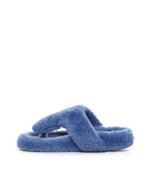 Loewe Blue Comfortable Shearling Sandal