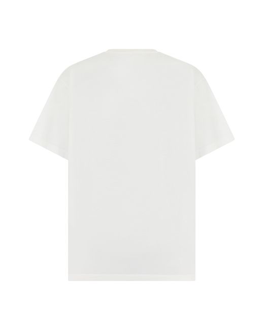 MM6 by Maison Margiela White T-Shirt With Print Cotton T-Shirts for men