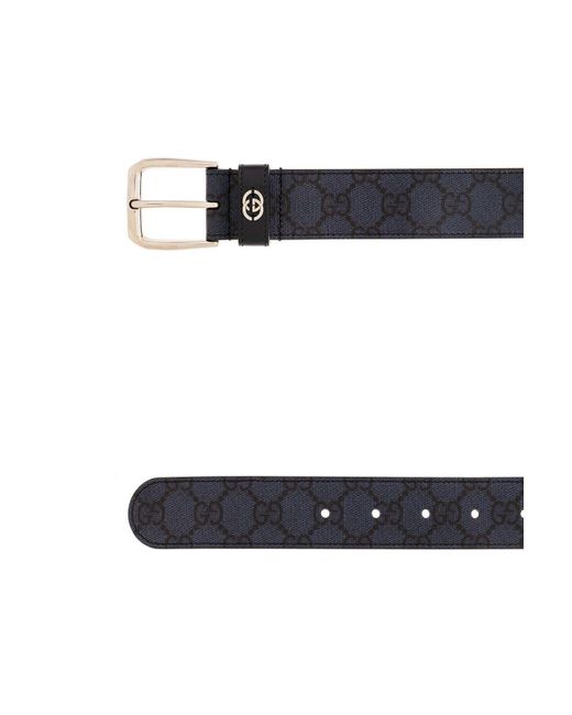 Gucci Black Monogrammed Belt, for men