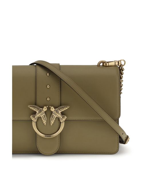 Pinko Green One Simply Love Bag Shoulder Calf Leather Bos Taurus