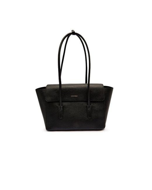 Coccinelle Black Shopper Bag Cowhide Shopper-Bags