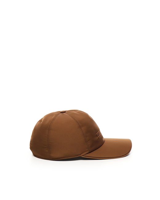 Zegna Brown Technical Fabric Baseball Hat for men