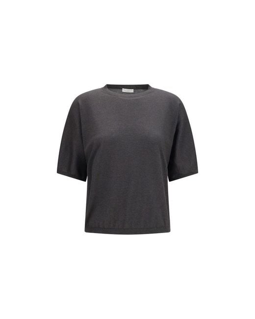 Brunello Cucinelli Black Gray Cashmere Sweater