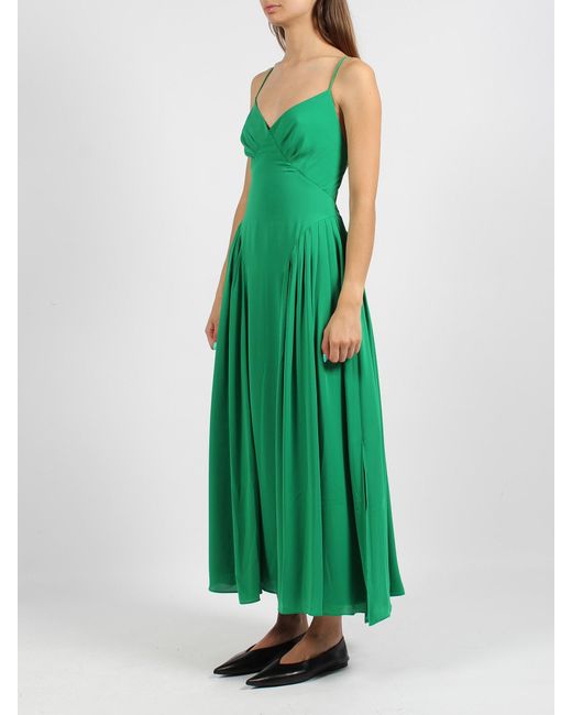 Self-Portrait Green Strappy Midi Dress