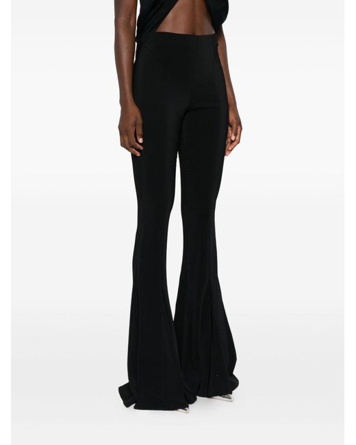 Amen Black High-Waist Trousers Viscose
