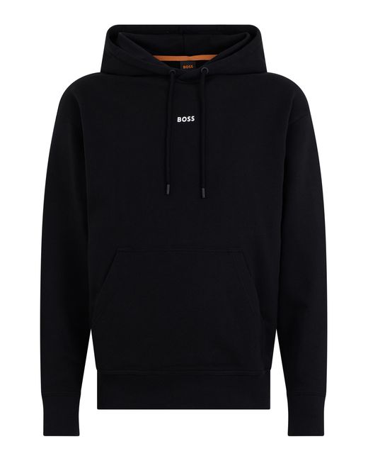 Boss Black Hooded Sweatshirt Cotton Jumpers for men