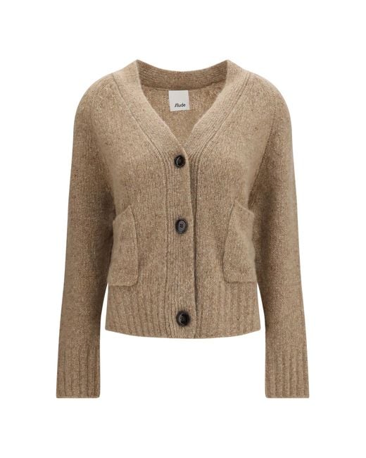 Allude Natural Cashmere V-Neck Cardigan Kashmir/Capra Hircus