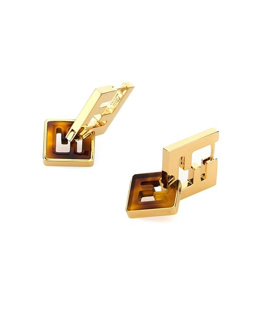 Fendi Multicolor Printed Plexiglass And Metal Forever Earrings