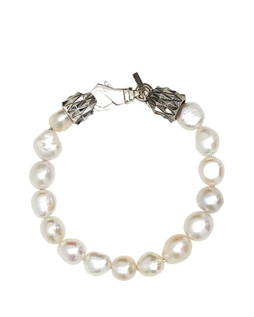 Emanuele Bicocchi Metallic Pearls Bracelet for men