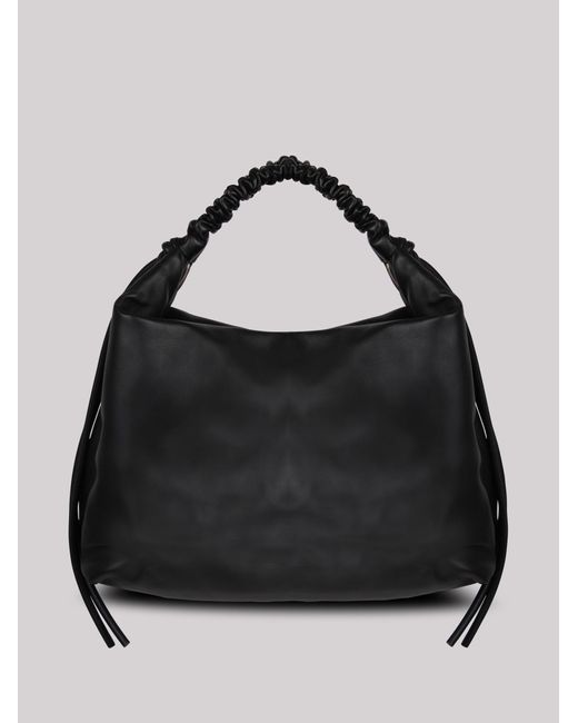 Proenza Schouler Black Large Drawstring Leather Shoulder Bag