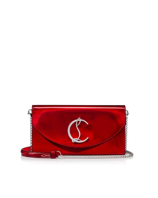 Christian Louboutin Red Metal Patent Loubi54 Clutch Bag