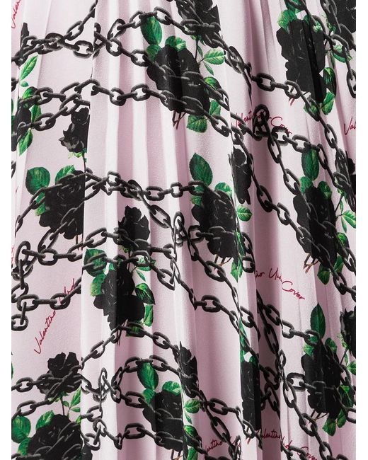 Valentino White X Undercover Silk Pleated Skirt