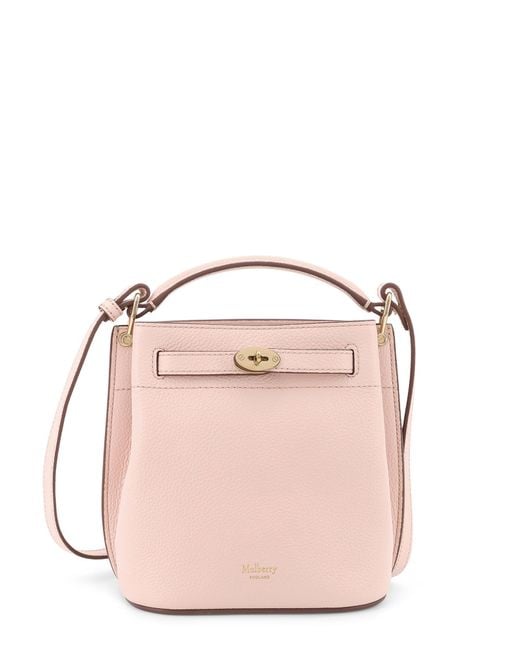 バッグ・カバンその他 MULBERRY Leather bucket bag with logo Blossom Pink Mulberry Leather Bucket Bag With Logo in Pink | Lyst