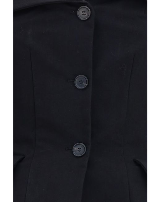 Magda Butrym Black Cotton Bustier Corset Top Silk; Elastane Shirt
