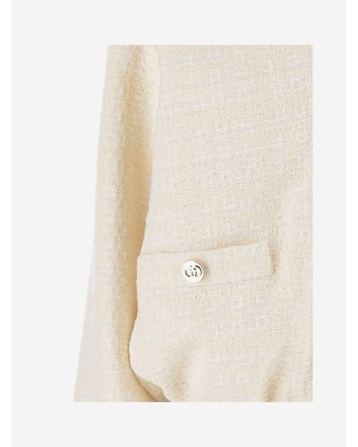Gucci Natural Checked Cotton Tweed Jacket