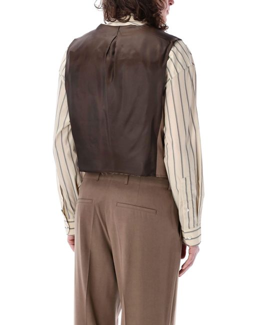 Our Legacy Brown Cut Waistcoat for men