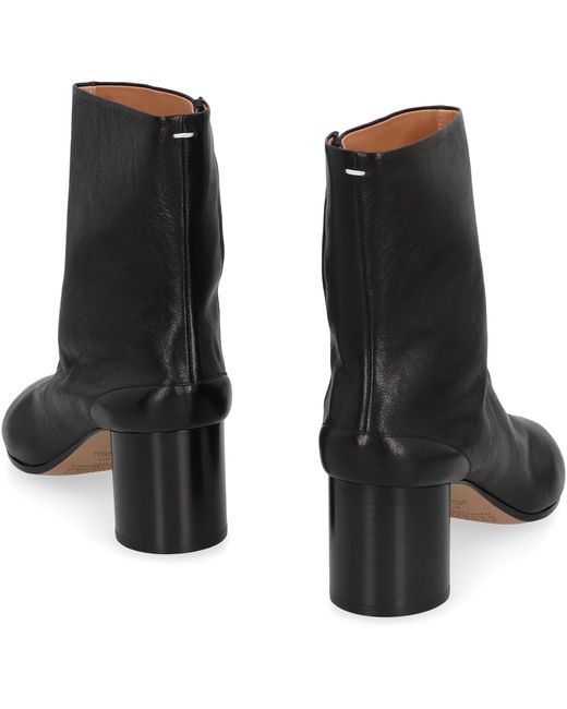 Maison Margiela Black Ankle Boots Tabi Leather Cow Hide