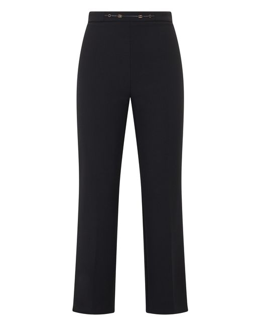 Elisabetta Franchi Blue Straight-Leg Trousers Polyester Straight