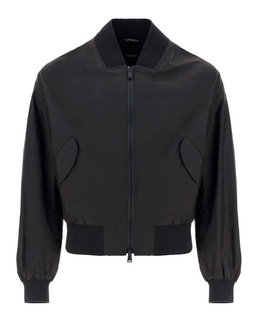 Fendi Synthetic Ff Vertigo Bomber Jacket in Black for Men - Save 50% | Lyst
