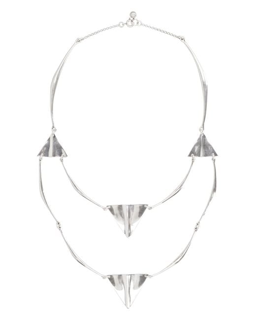 Isabel Marant White Blair Necklace With Triangular Pendants Brass Necklaces