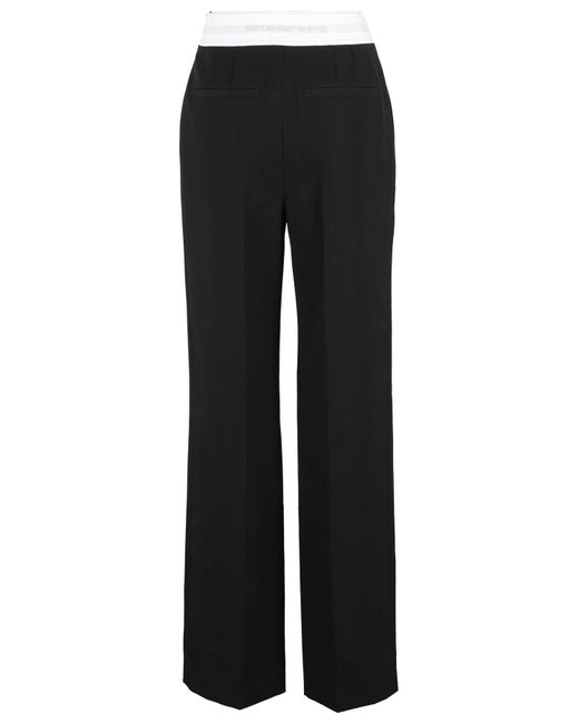 Alexander Wang Black High Waisted Pleated Trouser With Logo Elastic