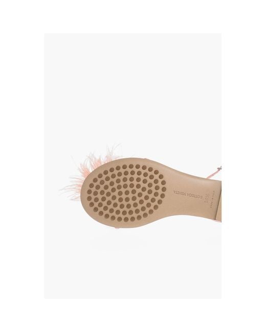 Bottega Veneta Pink Feather Dot Flat Sandals