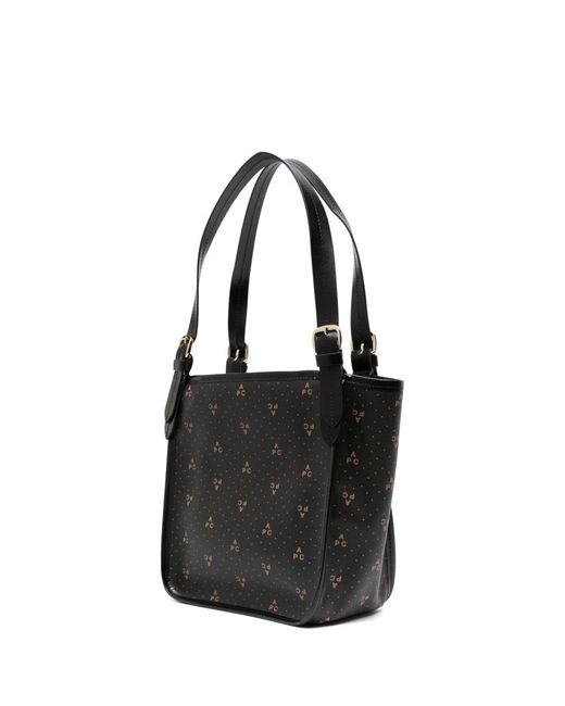 A.P.C. Black Cabas Poppy Small Tote Bag