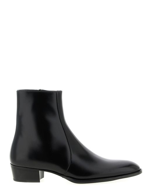 Saint Laurent Black Roman Boots And Ankle Boots for men
