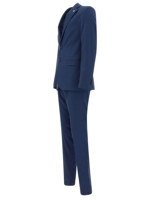 Manuel Ritz Blue Two-Piece Viscose Suit for men