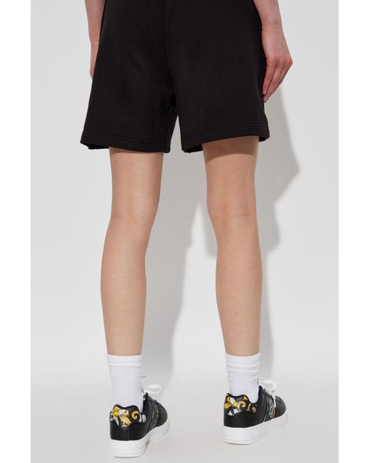 Versace Jeans Couture Black Shorts With Embroidered Logo