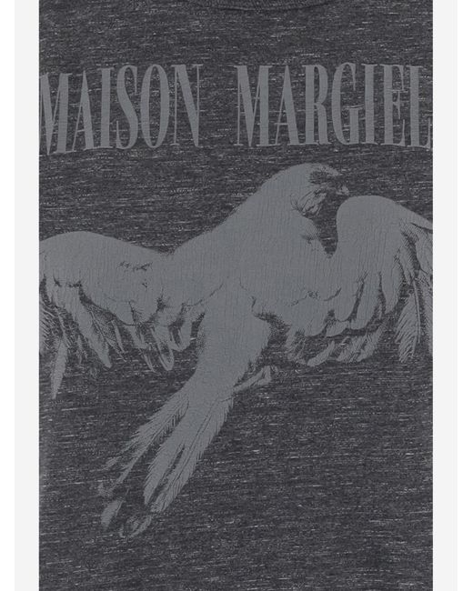 Maison Margiela Gray Cotton T-Shirt With Logo, T-Shirts & Jerseys