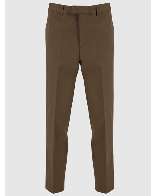 Emporio Armani Brown Cotton Trousers for men