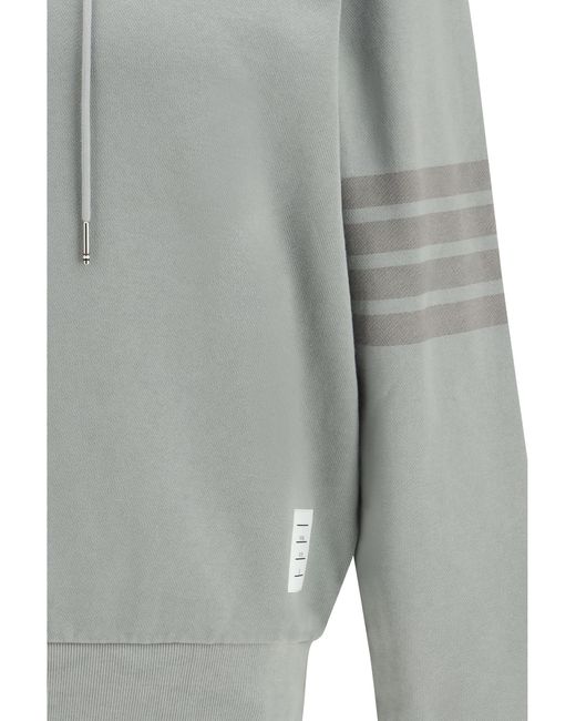 Thom Browne Gray Cotton Hoodie Sweatshirts for men