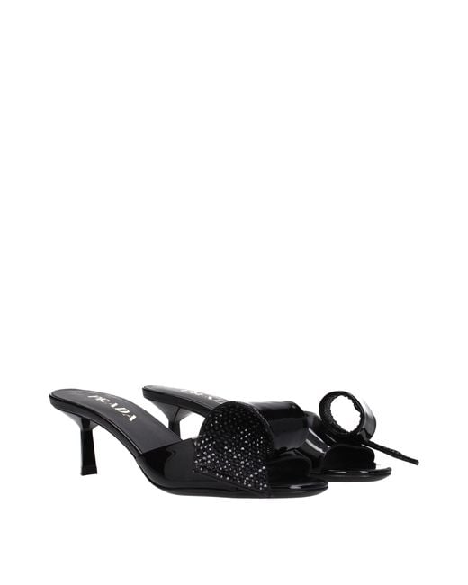 Prada Black Leather Sandals