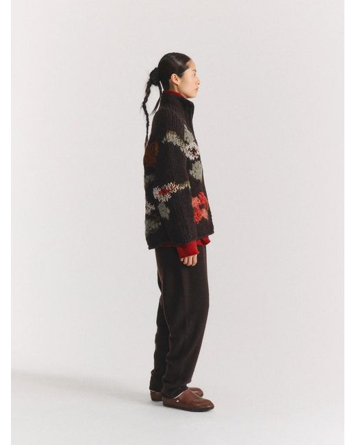 Casey Casey Red Flora Cardigan Sweater