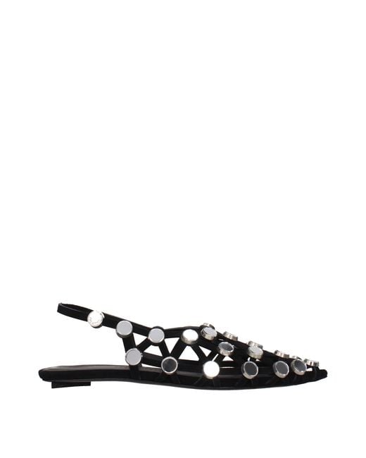 The Attico Black Leather Ballet Flats