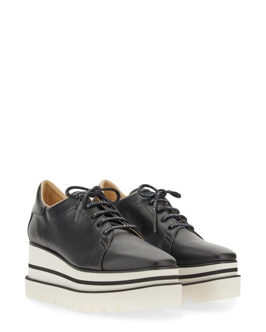 Stella McCartney Black Elyse Wedge Sneakers Lin: Polyurethane Trainers