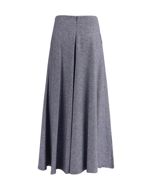 Sara Roka Gray Flared Midi Skir Skirt