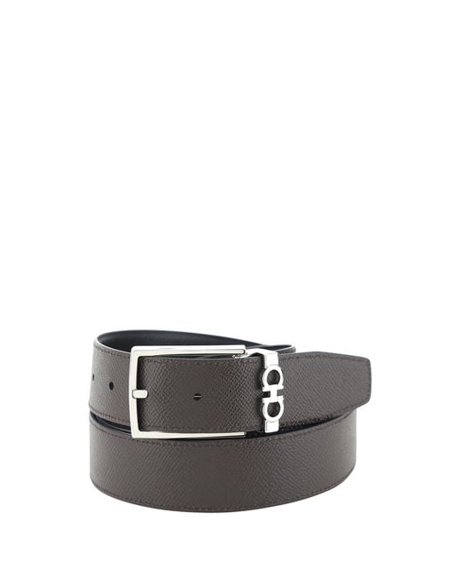 Ferragamo White Reversible Belt Calf Leather Bos Taurus E Braces for men